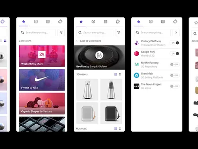 Vectary - Library 3d app ar assets clean design free interaction interface library minimalistic online site tool ui ux vectary web website white