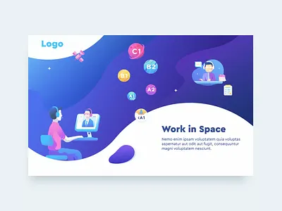 Work In Space 2 clean dashboard design illustration ui