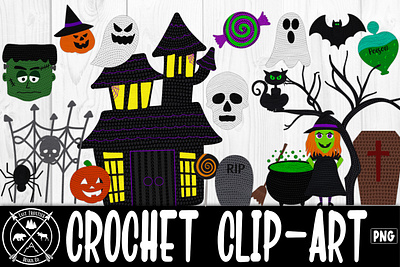 Crochet Halloween Clip-Art Bundle clipart crochet