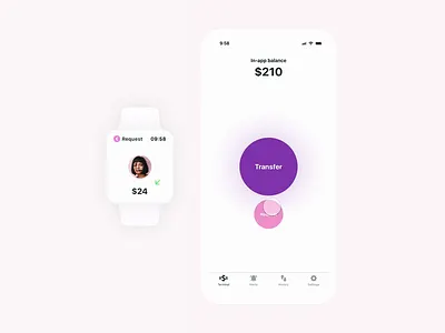 Transfer money banking interaction ios micro interactions mobile app money watch os