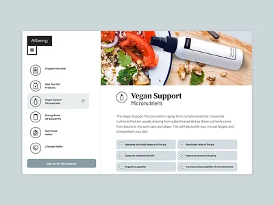 Allbeing - Regimen icons information design medecine medical medication natural products pharma pharmaceutical pharmaceuticals regimen ui design website