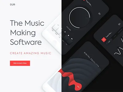 Mobile application - Music making soft animation app clean colors design landing minimal ui ux web website