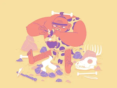 Stoned Age after effects animated gif cartoon character character animation character design flat gif illustration loop vector