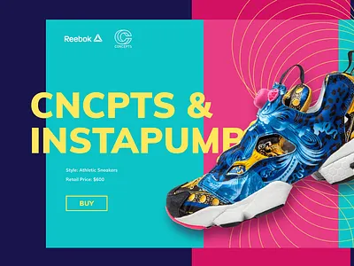 Reebok & CNCPTS riot animation animationgif cncpts design gif interaction principle reebok sneakers ui ux web web design webdesign website
