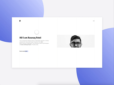 Portfolio Website - Interactions animation clean design flat grid interaction interface landing page minimal personal portfolio prototype ui ux video animation visual design website xd