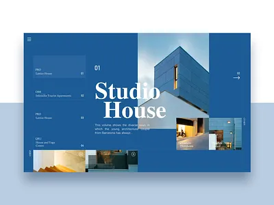 Website animation concept / Studio House after effects bauhaus design experience format gif grid system home hotel interaction light mobility principle social sofa studio house typesetting ui video website