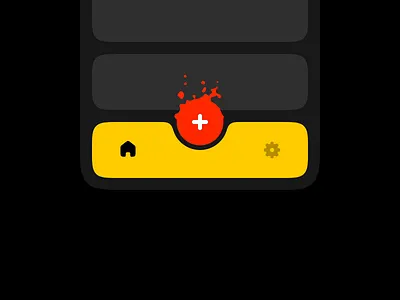 Hot Tab Bar Call To Action Button animation button interaction design menu microinteractions mobile design navigation particles tab bar ui ui animation ux