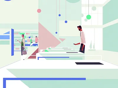 Sensei - the future of retail after effects animated video animation character animation commercial design explainer explainer video illustration motion design motion graphics shopping technology