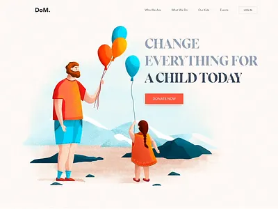 Landing page - Children are everything animation children clean colors illustration landing minimal ui ux web website