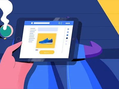 Sneakers analytics business facebook gestures hands illustration package sneakers texture