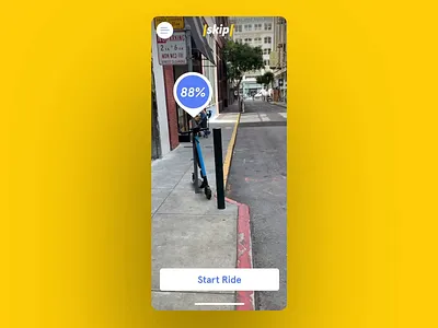 Skip Activation Concept ar augmented reality electric scooter mobile app rideshare scooter