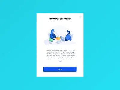 Paved – Request Campaign Modal Animation animation app email homepage interface landing page modal onboarding popup product request ui webpage