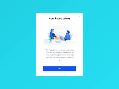 Paved – Request Campaign Modal Animation animation app email homepage interface landing page modal onboarding popup product request ui webpage