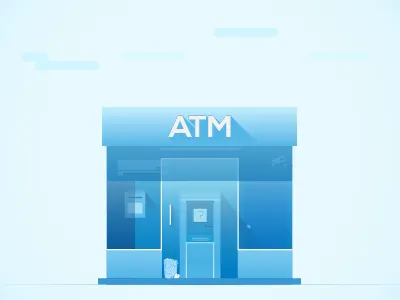 ATM Security | Motion Graphics animation atm blue camera city explainer video minimal modern motion graphics security