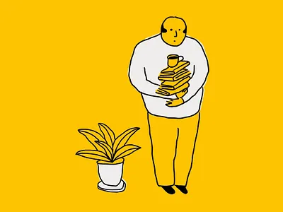 Teacher academy animation bald books coffee design education illustration plant podpunkt poland professor school school app superskrypt tea teacher teachers university warsaw