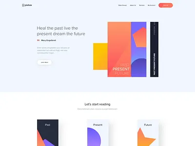 Landing page - Geometrical shapes animation clean colors design flat landing minimal motion page ui ux web website