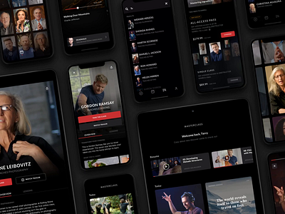 Masterclass - Experience Collection android animation app browse design system device interaction ios mobile mockup motion profile ui