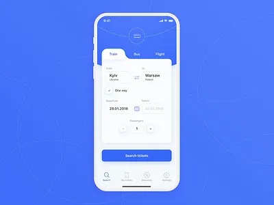 Ticket search for travel app animation app booking clean design interaction animation interface ios mobile travel ui ux