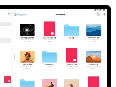 Quick Look - Finder for iPad Concept animation app concept files finder interaction interaction design invision invision studio invisionapp invisionstudio ipad ipad pro mobile prototype sidebar studio tab ui ux