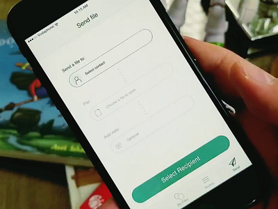 Send a File airplane file file sharing interaction design mobile prototype send
