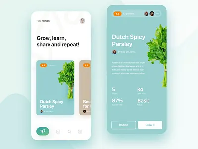 easygrow.io recipe editor animation app design hydroponics interactive ios iot machine learning mobile ui ux