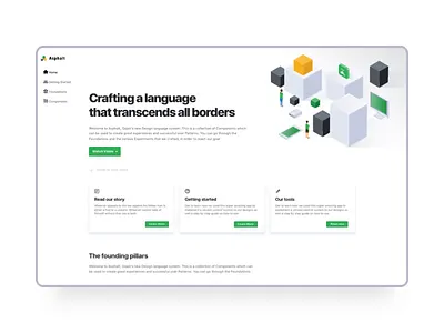 Asphalt Design System android design language system design system dls gojek ios landing page ui website