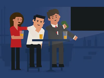 Trash talkin' character design fantasy sports football gambling illustration nfl sports sports bar