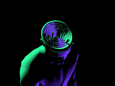 Head Maze 3d animation anxiety clean endless found gif green head loop lose lost maze mind psychedelic purple sam gilmore surreal trapped trippy