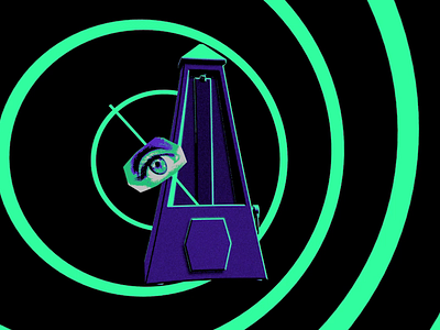 Metronome 3d animation endless feeling gif green hypnotise loop mesmerise metronome psychedelic purple sam gilmore sleepy surreal trippy