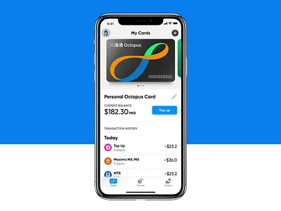 Octopus Card App - Top Up adobexd animation app madewithadobexd
