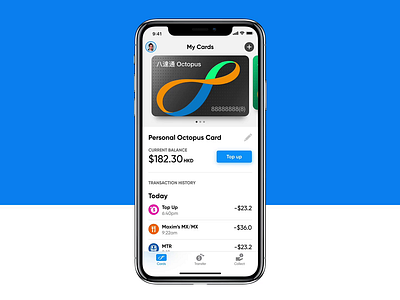 Octopus Card App - Top Up adobexd animation app madewithadobexd