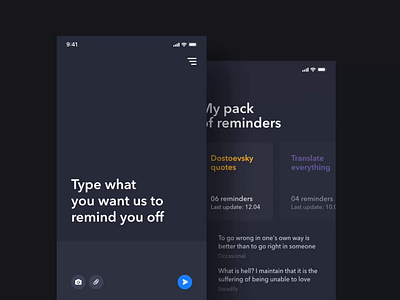 Reminder App animation ui