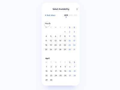 Calendar Availability UI app animation design digital interaction interface minimal product design protopie prototype sketch sketch app ui user experience user interface ux xd