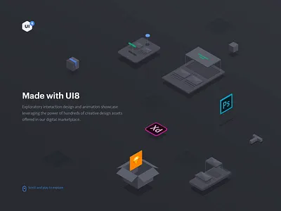 Made With Ui8 after effects animation design fashion app food app icon illustration iphone mobile motion motion design motiongraphics music app ui ui8 ux vector