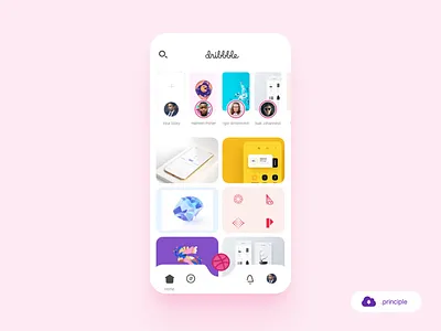 Dribbble Redesign - Seamless Journey clean dribbble feed freebie gallery interaction principle redesign story ui