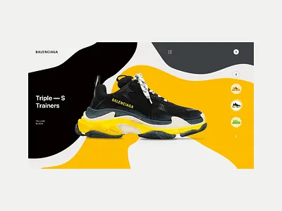 Balenciaga - Triple S balenciaga colors concept e commerce fashion landing page mobile mobile first motion responsive shoes shop sneaker triple s ui ux