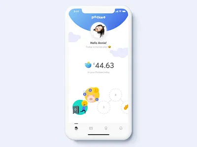 Pockee - an experience that adapts to all kids animation app banking family finance fintech illustration kids minimal mobile ui ux