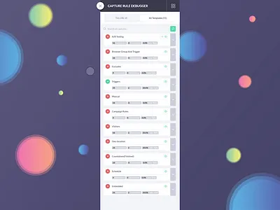 Gleam Admin Rule Debugger preview admin after effects animation analysis animation bugs report clean minimal container dropdown dashboard debugger debugging platform fields selection fintech interaction design interface design saas design software analytics software development system automation template ui