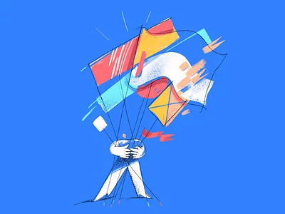 Peaceful protest: types character flag flags illustration ipad pro procreate protest