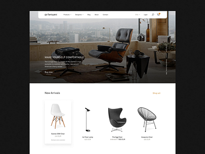 Artensen® – Previews clean ecommerce furniture layout modern store web web design