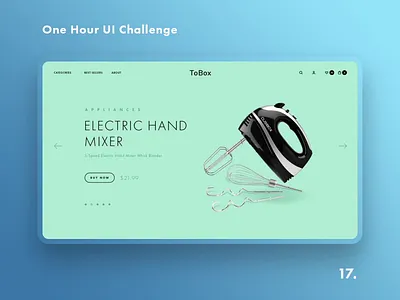 One Hour UI Challenge - 17. - ToBox kitchen tools shop animation bakery blender challenge daily challenge dailyui design e commerce kissmetrics kitchen kitchenware landing mixer shop ui uiux ux web design