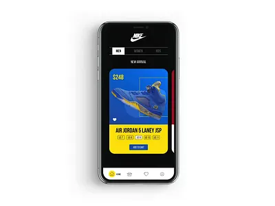 Sport Shoes App Parallax Animation adobe xd app e commerce fashion freebie interaction ios jordan mobile nike nike air parallax price running shoes size sneakers ui ux xd guru