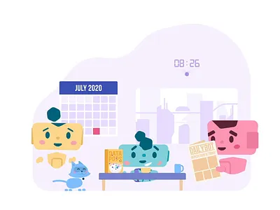 Botbot - Breakfast 🥞 animation botbot design gif illustration loop motion design motion graphics sqreen