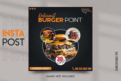 Food menu and restaurant social media banner food instagram