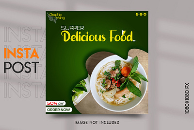 Food menu and restaurant social media banner food instagram