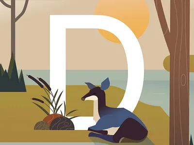 Dozing by the wind 36daysoftype animation deer helvetica illustration nap typogaphy wild wind
