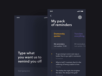 Reminder App animation ui