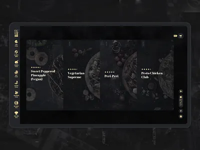 Pizza New Items animation black e commerce food interaction motion pizza ui webdesign website