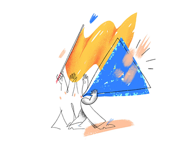 Peaceful protest: the rights 2d character flag illustration ipad pro megaphone procreate protest rights speaker