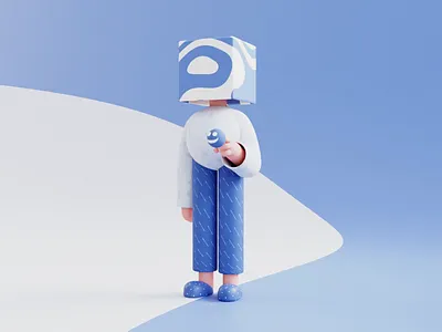 Choose your face 3d animation blender character color cute design gif illustration isometric lowpoly render